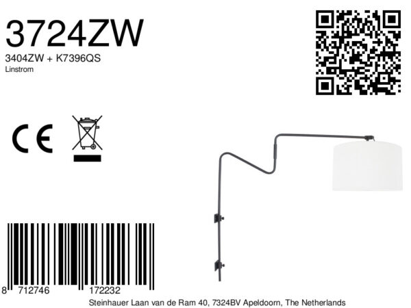 Steinhauer Linstrøm wandlamp –– wit en zwart - Image 6