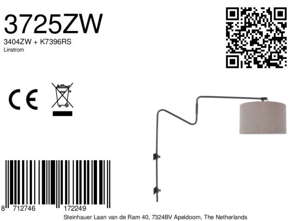 Steinhauer Linstrøm wandlamp –– bruin en zwart - Image 6