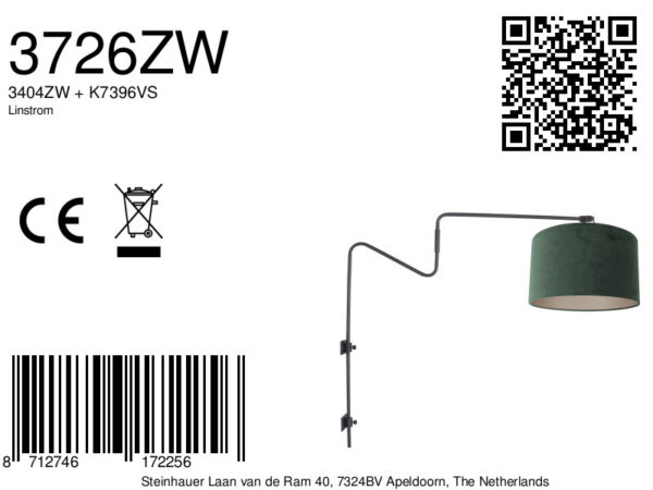 Steinhauer Linstrøm wandlamp –– groen en zwart - Image 6