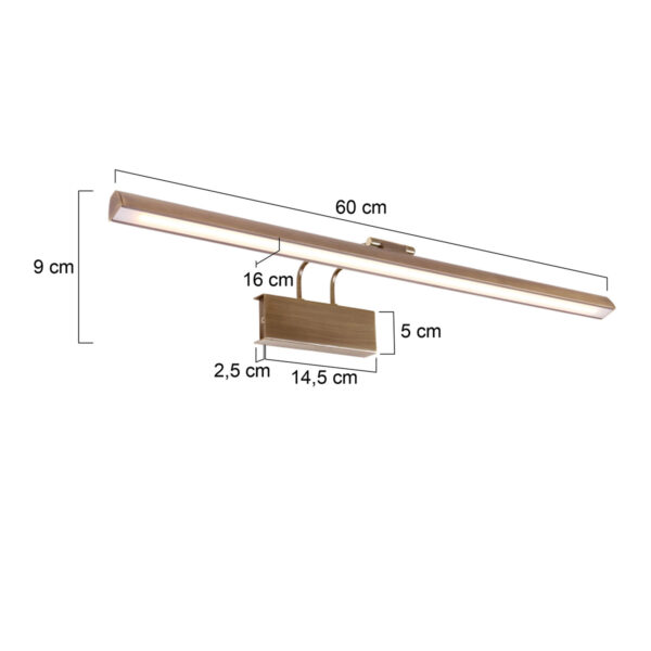 Steinhauer Litho schilderijlamp - 60 cm breed - incl. LED - incl. dimmer - brons - Image 5