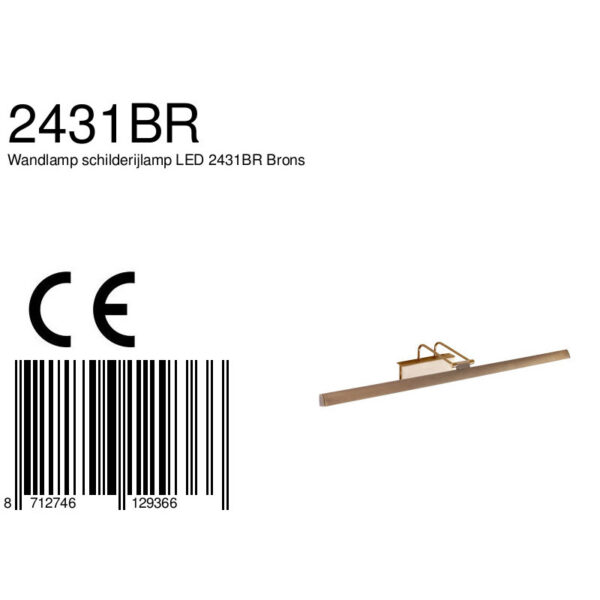Steinhauer Litho schilderijlamp - 60 cm breed - incl. LED - incl. dimmer - brons - Image 6