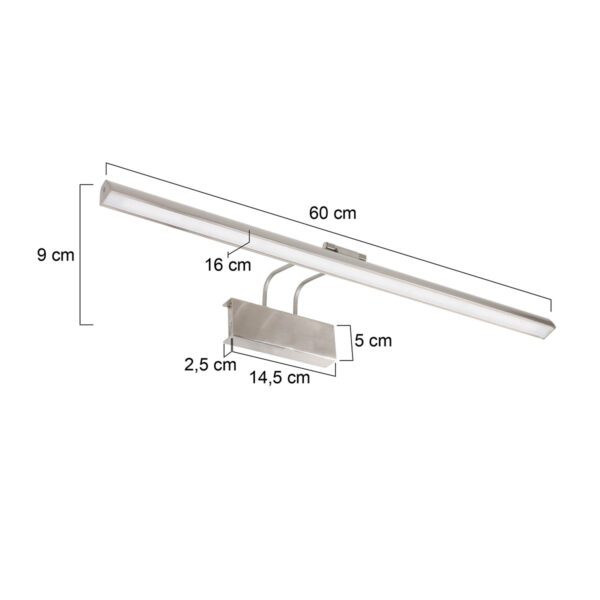 Steinhauer Litho schilderijlamp - 60 cm breed - incl. LED - incl. dimmer - staal - Image 6