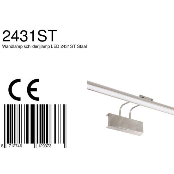 Steinhauer Litho schilderijlamp - 60 cm breed - incl. LED - incl. dimmer - staal - Image 7