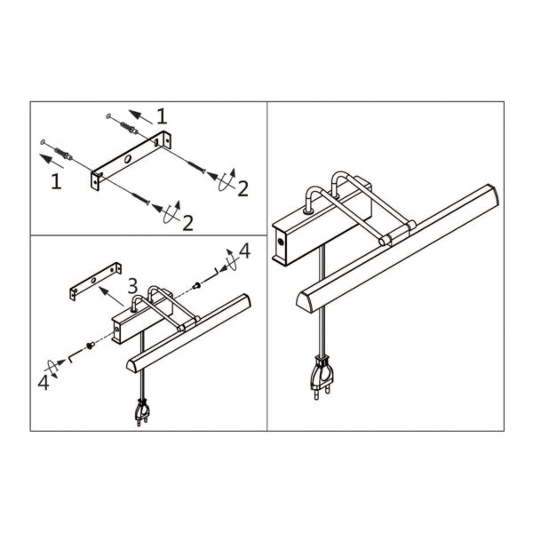 Steinhauer Litho schilderijlamp - 60 cm breed - incl. LED - incl. dimmer - zwart - Image 9