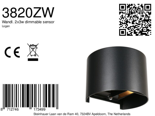 Steinhauer Logan wandlamp – Ingebouwd (LED) – zwart - Image 8