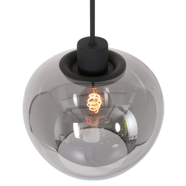 Steinhauer Lotus hanglamp – E27 (grote fitting) – smokeglas en zwart - Image 4