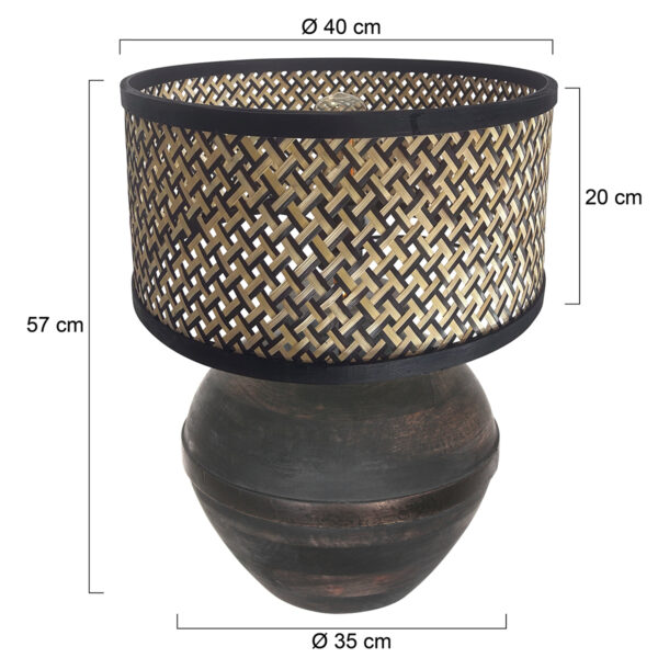 Klassieke tafellamp met bolvoet en rotan lampenkap Steinhauer Lyons - Image 6