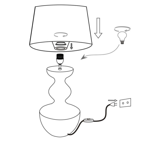 Houten landelijke tafellamp met rieten kap Steinhauer Lyons - Image 7