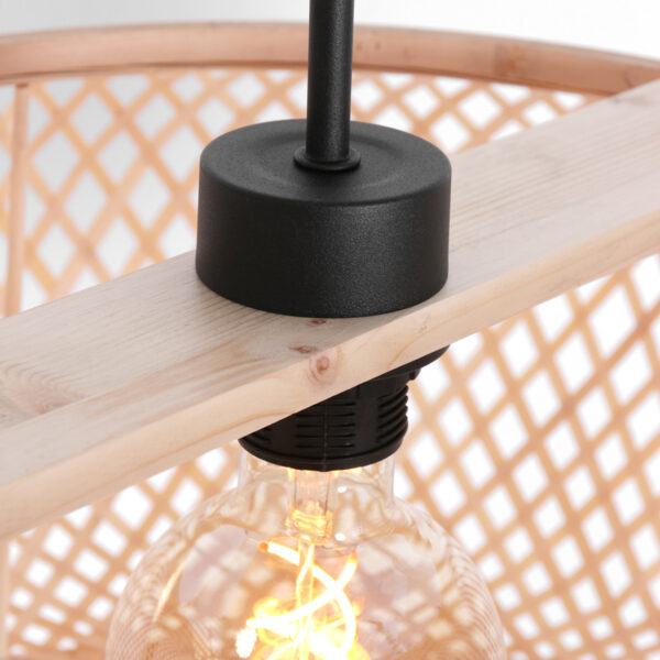 Steinhauer Ikaro hanglamp – In hoogte verstelbaar – E27 (grote fitting) – beuken en zwart - Image 2