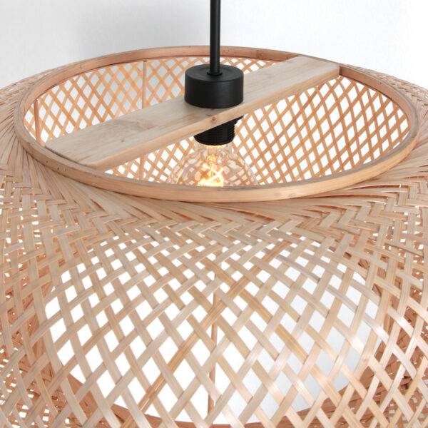 Steinhauer Ikaro hanglamp – In hoogte verstelbaar – E27 (grote fitting) – beuken en zwart - Image 8