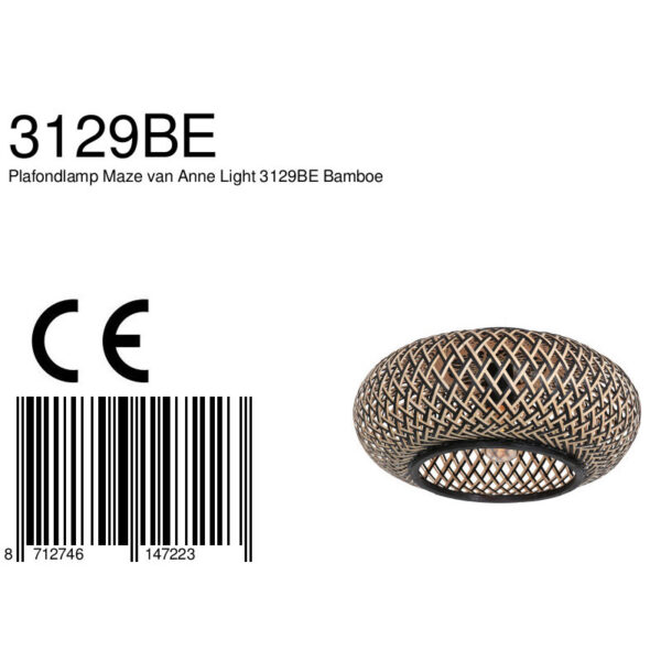 Bamboe plafondlamp gevlochten Anne Lighting Maze - Image 7