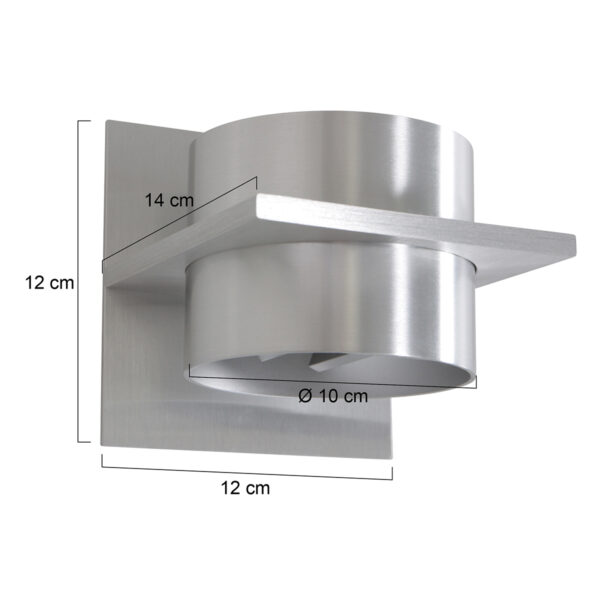 Steinhauer Muro wandlamp - 2700K - 300L - 3W - 14 cm diep - staal - Afbeelding 5