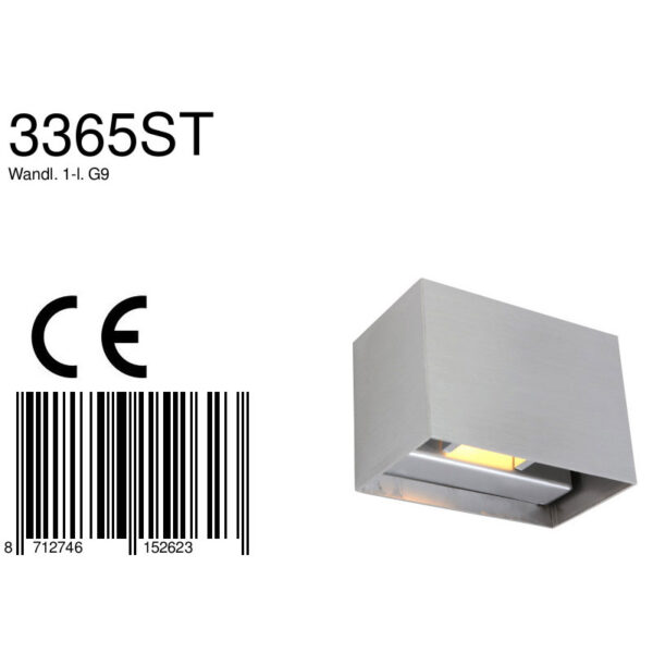 Steinhauer Muro wandlamp - 2700K - 300L - 3W - 7,5 cm diep - staal - Image 6