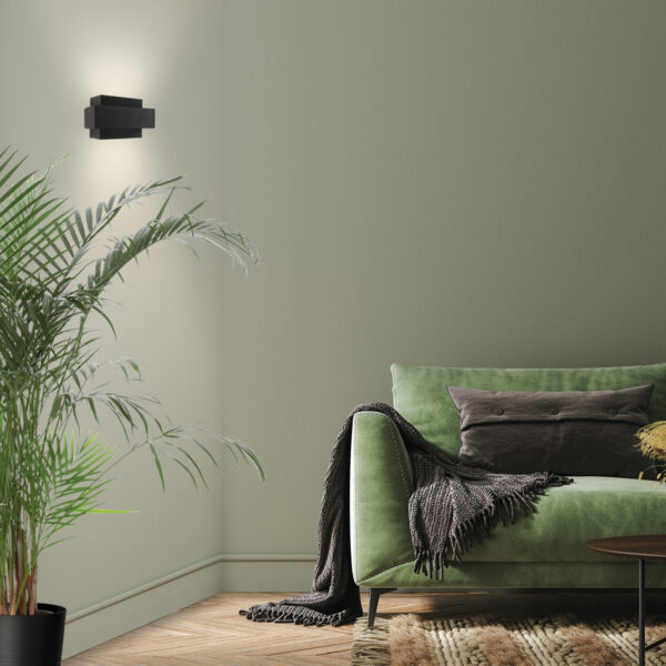 Steinhauer Muro wandlamp - 2700K - 600L - 6W - 20 cm breed - met gouden binnenzijde - zwart - Image 2