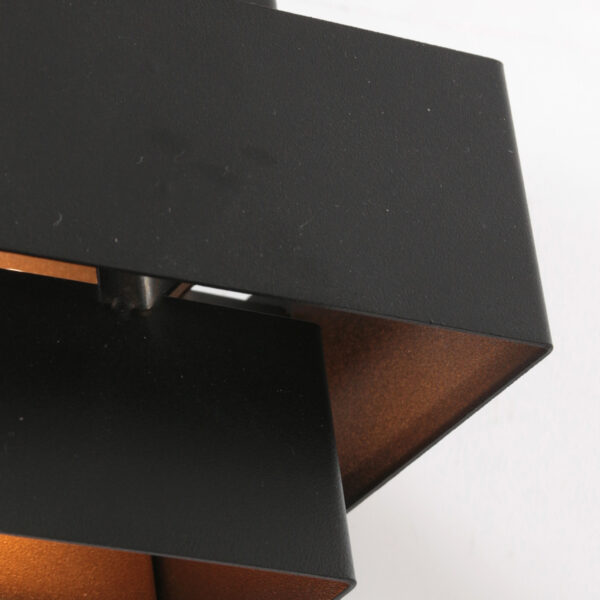 Steinhauer Muro wandlamp - 2700K - 300L - 3W - 12,5 cm diep - met gouden binnenzijde - zwart - Image 3