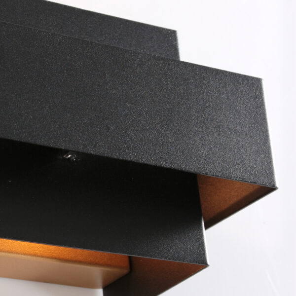 Steinhauer Muro wandlamp - 2700K - 600L - 6W - 20 cm breed - met gouden binnenzijde - zwart - Image 5