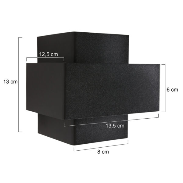 Steinhauer Muro wandlamp - 2700K - 300L - 3W - 12,5 cm diep - met gouden binnenzijde - zwart - Image 5