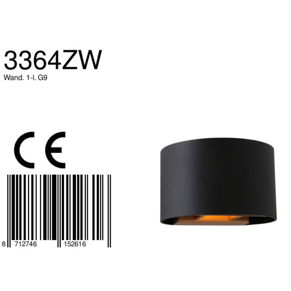 Steinhauer Muro wandlamp - 2700K - 300L - 11 cm diep - metaal - zwart - Image 7