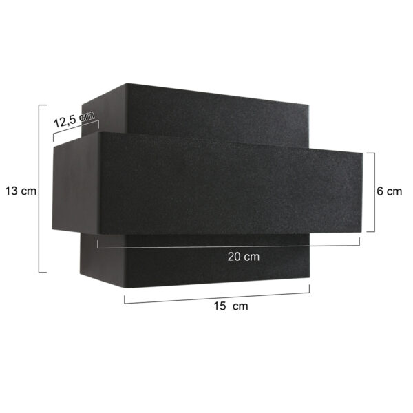 Steinhauer Muro wandlamp - 2700K - 600L - 6W - 20 cm breed - met gouden binnenzijde - zwart - Image 7