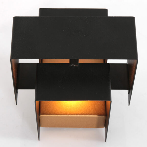 Steinhauer Muro wandlamp - 2700K - 300L - 3W - 12,5 cm diep - met gouden binnenzijde - zwart - Image 9