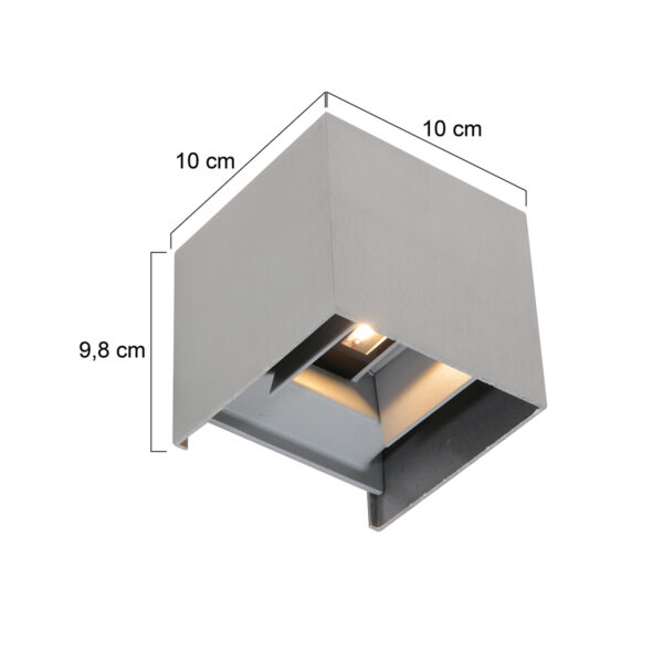 Steinhauer Muro wandlamp - kubus - 10x10 cm - ingebouwd LED - staal - Image 5