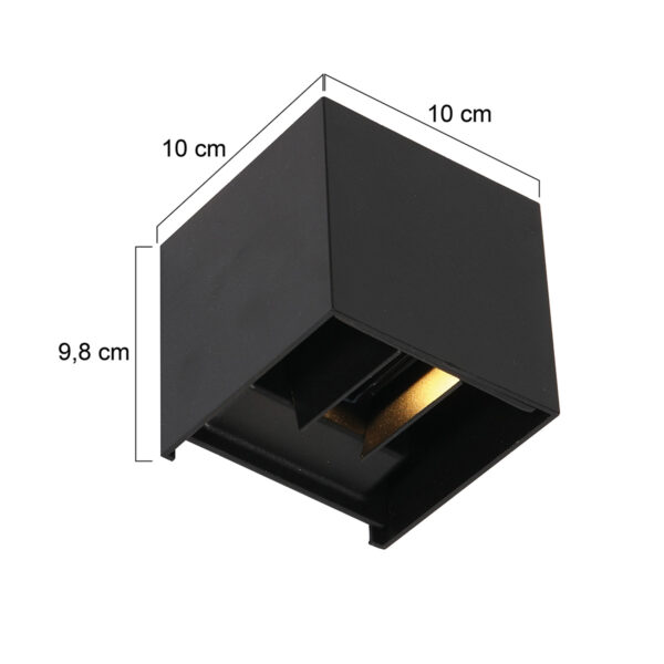 Steinhauer Muro wandlamp - kubus - 10x10 cm - ingebouwd LED - zwart - Image 7
