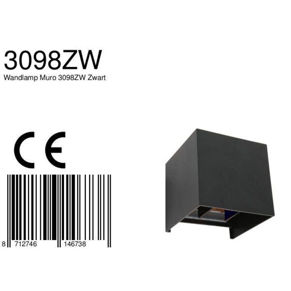 Steinhauer Muro wandlamp - kubus - 10x10 cm - ingebouwd LED - zwart - Image 9
