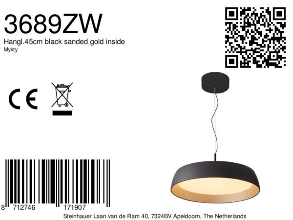 Steinhauer Mykty hanglamp –– goud en zwart - Image 7