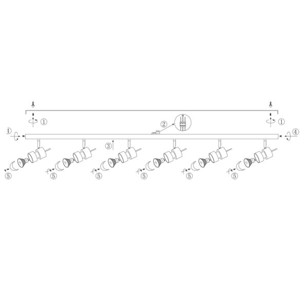 Steinhauer Natasja plafondspot - zeslichts - inclusief LED GU10 lichtbronnen - 134 cm breed - staal - Image 7