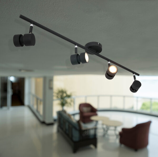 Steinhauer Natasja plafondlamp - vierlichts - LED - 90 cm breed - draai- en kantelbaar - zwart - Image 2