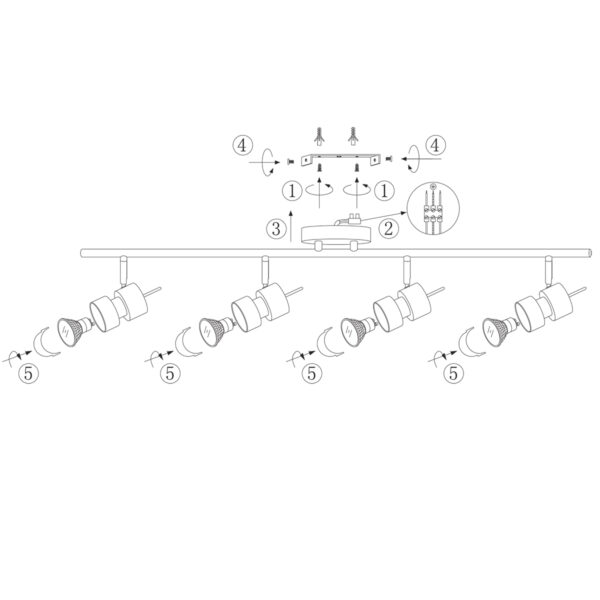 Steinhauer Natasja plafondlamp - vierlichts - LED - 90 cm breed - draai- en kantelbaar - zwart - Image 8