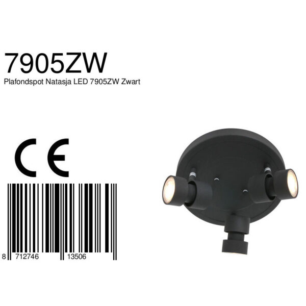 Steinhauer Natasja plafondlamp - drielichts - LED - Ø28 cm - draai- en kantelbaar - zwart - Image 6
