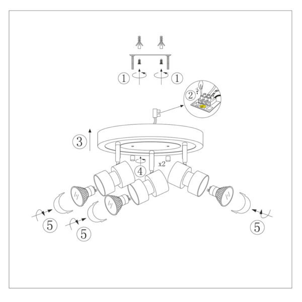 Steinhauer Natasja plafondlamp - drielichts - LED - Ø28 cm - draai- en kantelbaar - zwart - Image 7