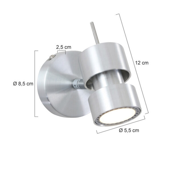 Steinhauer Natasja plafondspot - rond - incl. LED GU10 - draai- en kantelbaar - staal - Image 5