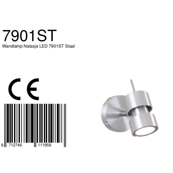 Steinhauer Natasja plafondspot - rond - incl. LED GU10 - draai- en kantelbaar - staal - Image 6
