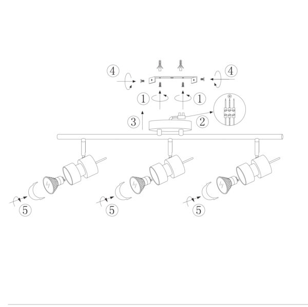 Steinhauer Natasja plafondlamp - drielichts - LED - 68 cm breed - draai- en kantelbaar - zwart - Image 7