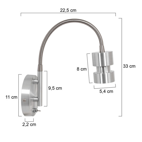 Steinhauer Natasja wandlamp - buigbaar - LED - GU10 - staal - Image 5