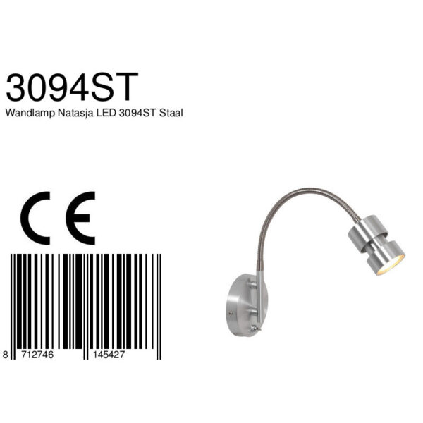 Steinhauer Natasja wandlamp - buigbaar - LED - GU10 - staal - Image 6
