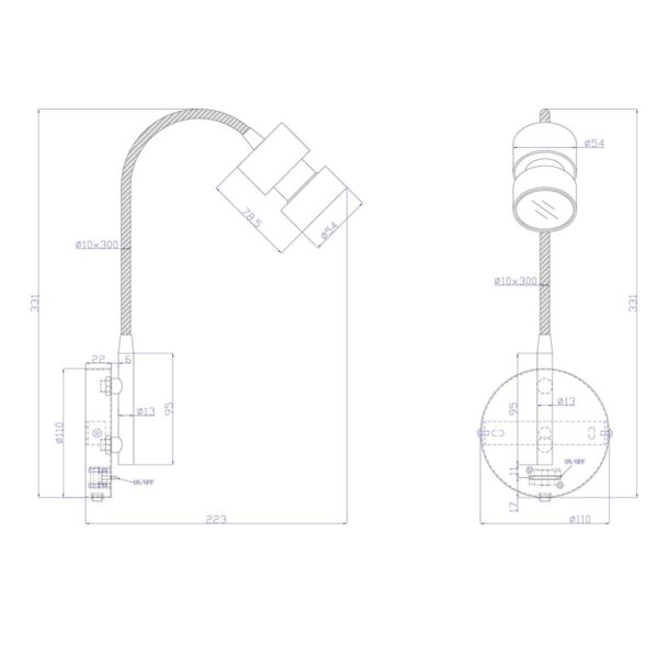 Steinhauer Natasja wandlamp - buigbaar - LED - GU10 - staal - Image 7