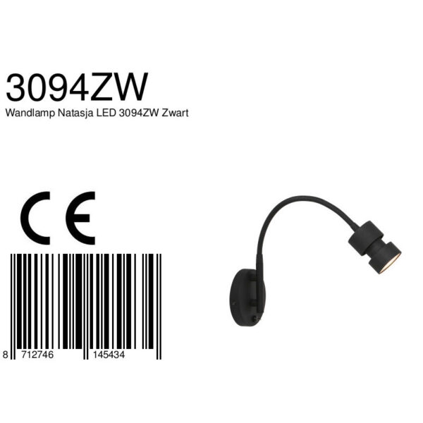 Steinhauer Natasja wandlamp - buigbaar - LED - GU10 - zwart - Image 6