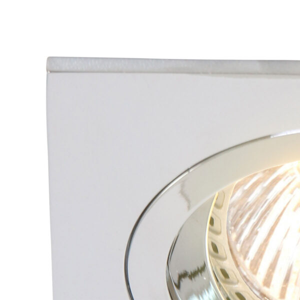 Mexlite Square inbouwspot - vierkant - 10x10 cm - draai- en kantelbaar - GU10 - chroom - Afbeelding 2