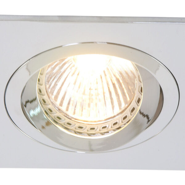 Mexlite Square inbouwspot - vierkant - 10x10 cm - draai- en kantelbaar - GU10 - chroom - Afbeelding 3