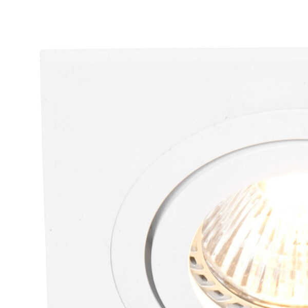 Mexlite Square inbouwspot - vierkant - 10x10 cm - draai- en kantelbaar - GU10 - wit - Image 2