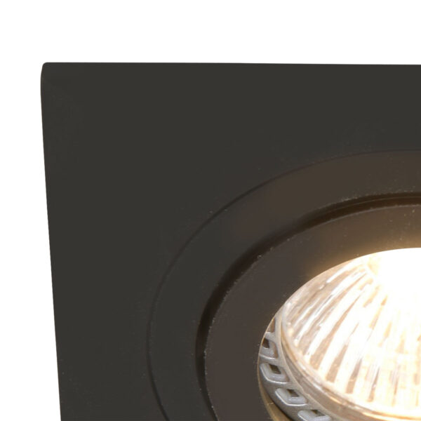 Mexlite Square inbouwspot - vierkant - 10 cm breed - kantelbaar - GU10 | zwart - Image 2