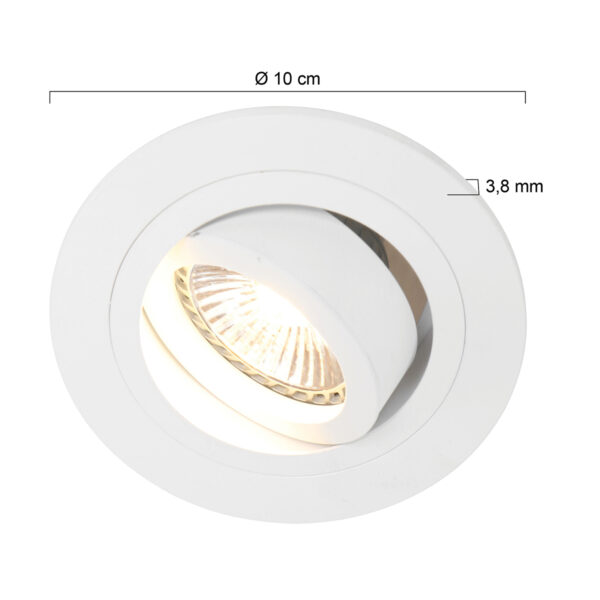 Steinhauer Brooklyn inbouwspot - Ø10 cm - rond - GU10 - wit - Image 5