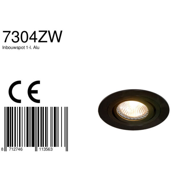 Steinhauer Brooklyn inbouwspot - Ø10 cm - rond - GU10 - zwart - Image 6