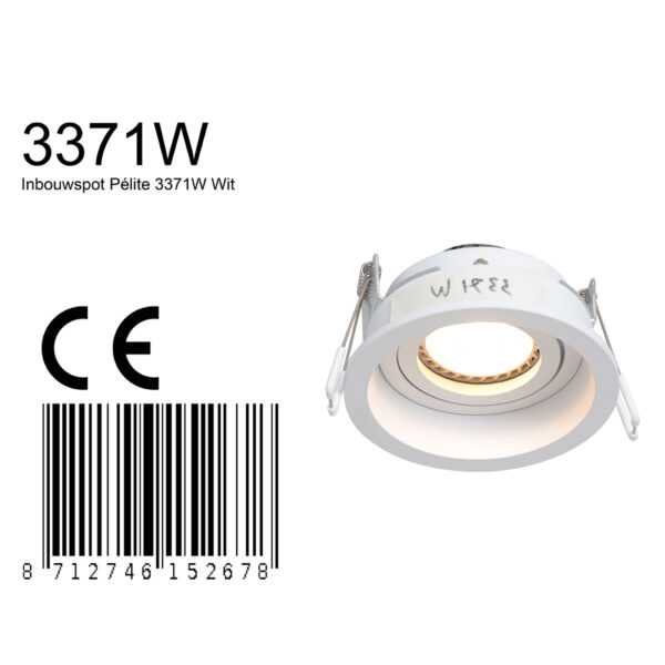 Steinhauer Pélite spot - GU10 - Ø10 cm - IP20 - zaagmaat Ø8,5 cm - wit - Image 6