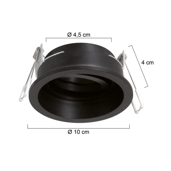 Steinhauer Pélite spot - GU10 - Ø10 cm - IP20 - zaagmaat Ø8,5 cm - zwart - Image 5