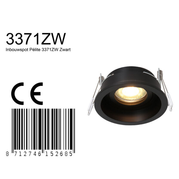 Steinhauer Pélite spot - GU10 - Ø10 cm - IP20 - zaagmaat Ø8,5 cm - zwart - Image 6