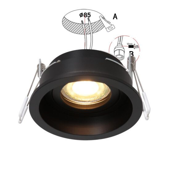 Steinhauer Pélite spot - GU10 - Ø10 cm - IP20 - zaagmaat Ø8,5 cm - zwart - Image 7